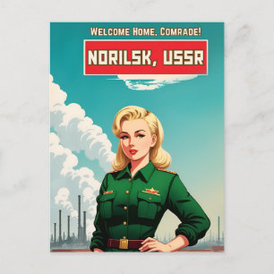 Retro Propaganda Stijl Sovjet USSR Communisme Humo Briefkaart