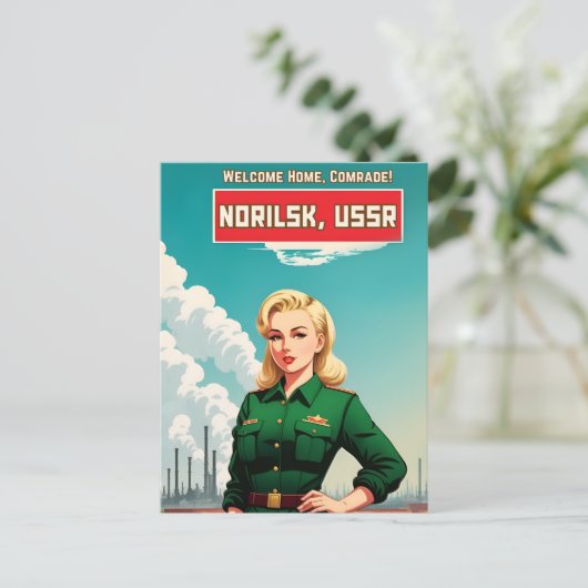 Retro Propaganda Stijl Sovjet USSR Communisme Humo Briefkaart (Staand voorkant)