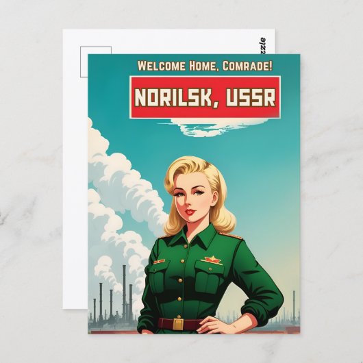 Retro Propaganda Stijl Sovjet USSR Communisme Humo Briefkaart (Voorkant / Achterkant)