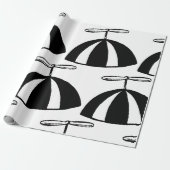 Retro propeller Beanie grillig zwart en wit Cadeaupapier (Uitgerold)