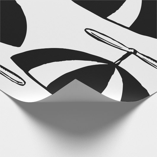 Retro propeller Beanie grillig zwart en wit Cadeaupapier