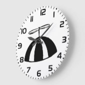 Retro propeller Beanie grillig zwart en wit Grote Klok (Hoek)