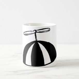 Retro propeller Beanie grillig zwart en wit Koffiemok