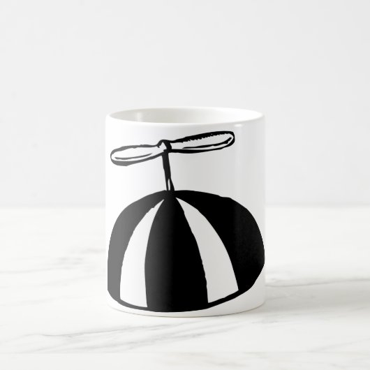 Retro propeller Beanie grillig zwart en wit Koffiemok (Center)