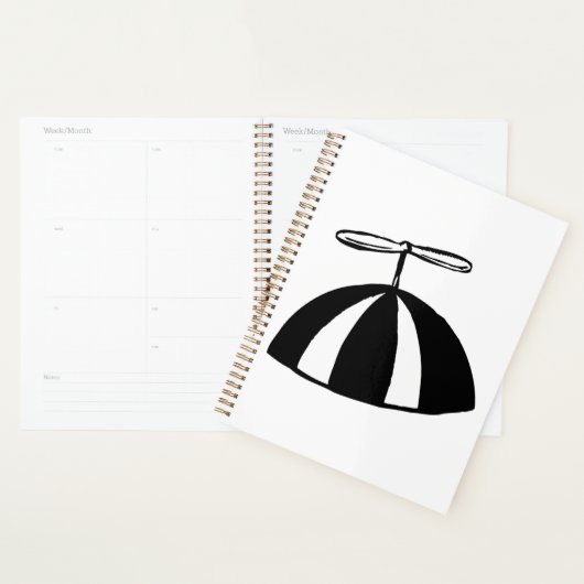 Retro propeller Beanie grillig zwart en wit Planner (Display)