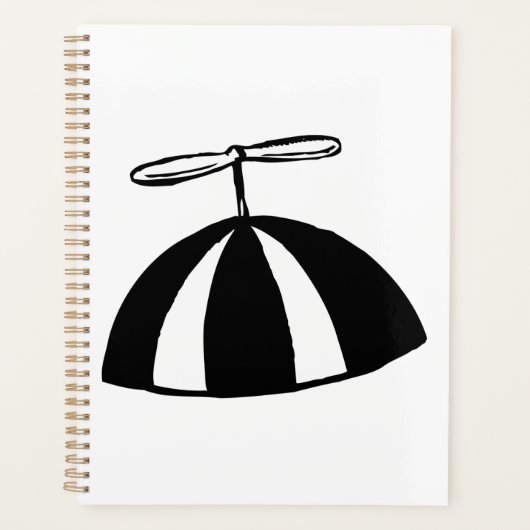 Retro propeller Beanie grillig zwart en wit Planner (Voorkant)