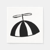 Retro propeller Beanie grillig zwart en wit Servet (Voorkant)