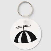 Retro propeller Beanie grillig zwart en wit Sleutelhanger (Achterkant)