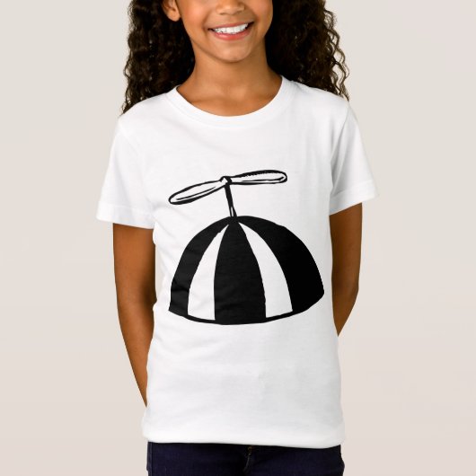 Retro propeller Beanie grillig zwart en wit T-shirt (Voorkant)