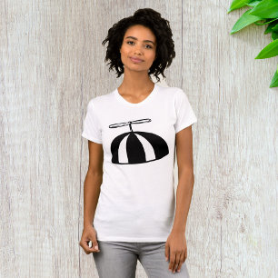 Retro propeller Beanie grillig zwart en wit T-shirt
