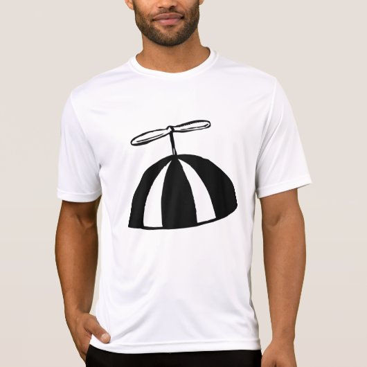 Retro propeller Beanie grillig zwart en wit T-shirt (Voorkant)