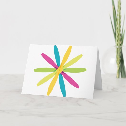  Retro Propeller Bloem Vliegtuig Prop Ontwerp Kaart (Voorkant)