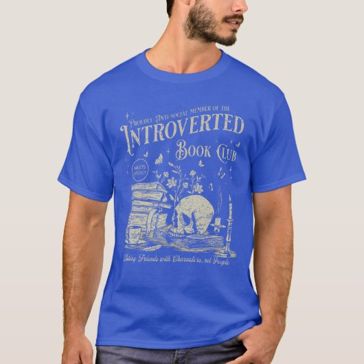 Retro Proud Anti Social Member Of Introverted Book T-shirt (Voorkant)