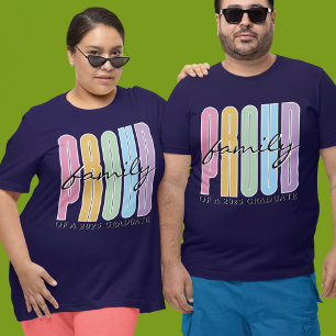 Retro Proud Familie Aangepaste Matching Afstuderen T-shirt