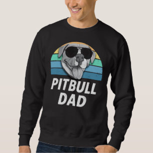 Retro Proud Pit Bull Papa Funny Pitbull Fat Trui