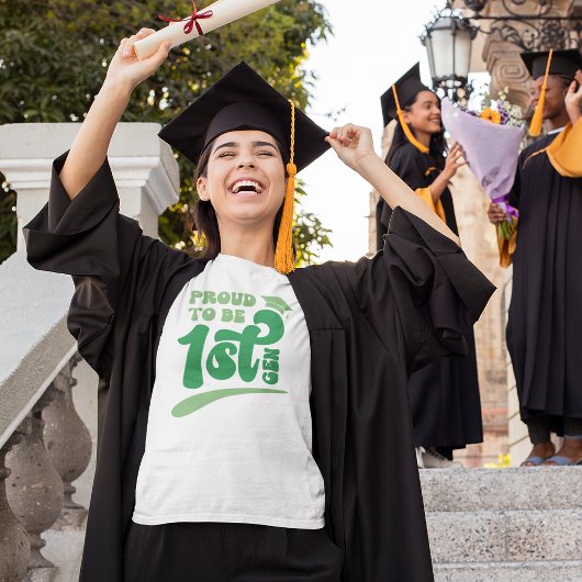 Retro Proud tot eerste gen. Afstuderen T-shirt