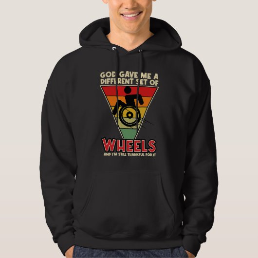 Retro Proud Wheelchair Quote Religious Amputee Say Hoodie (Voorkant)