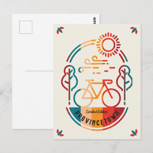 Retro Provincietown Fietspad Briefkaart (Voorkant / Achterkant)