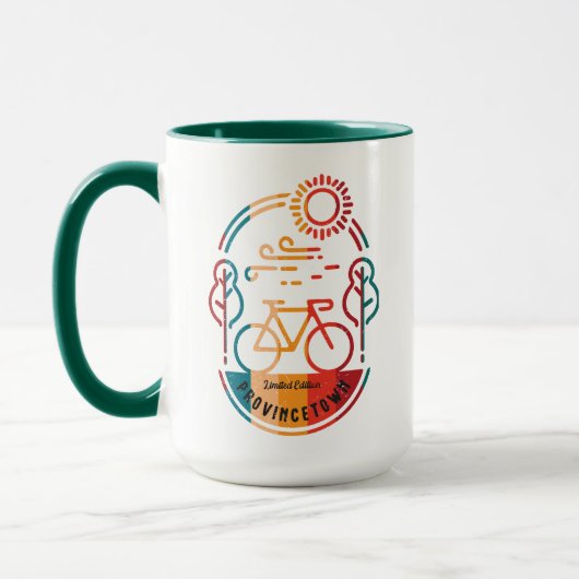 Retro Provincietown Fietspad Mok (Links)