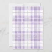 Retro Pruim Paars Gingham Landelijke Bruiloft Save The Date (Achterkant)