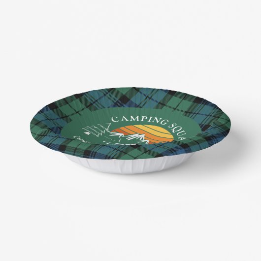 Retro Pset Tartan Family Camping Squad Campbell Papieren Kommen (Gebogen)