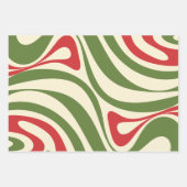 Retro Psychedelic 60s 70s Groovy Kerstmis Inpakpapier Vel (Voorkant 3)