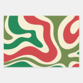 Retro Psychedelic 60s 70s Groovy Kerstmis Inpakpapier Vel (Voorkant 2)