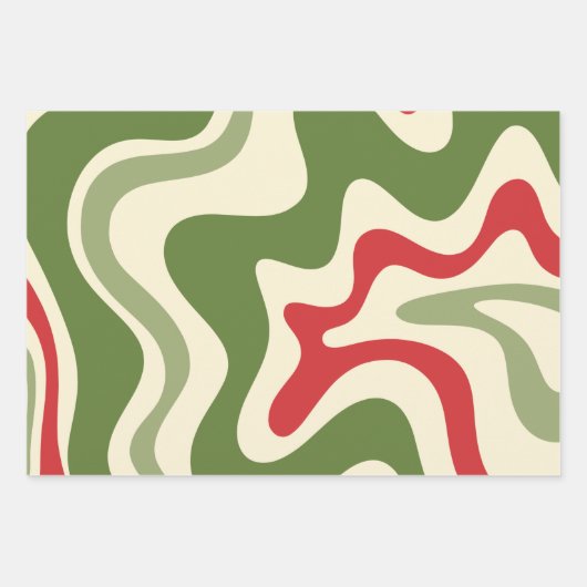 Retro Psychedelic 60s 70s Groovy Kerstmis Inpakpapier Vel (Voorkant)