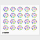 Retro Psychedelic 60s Hippie Design Ronde Sticker (Vel)