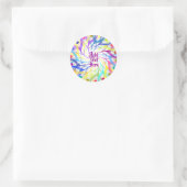 Retro Psychedelic 60s Hippie Design Ronde Sticker (Tas)