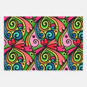 Retro Psychedelic 60s Patroonvun & kleurrijk Inpakpapier Vel (Voorkant 2)