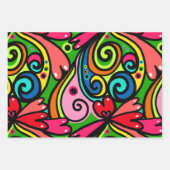 Retro Psychedelic 60s Patroonvun & kleurrijk Inpakpapier Vel (Voorkant)