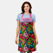 Retro Psychedelic 60s Patroonvun & kleurrijk Schort (Gedragen)