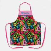 Retro Psychedelic 60s Patroonvun & kleurrijk Schort (Voorkant)