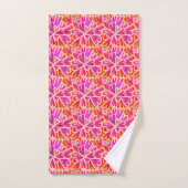 Retro Psychedelic 60s Roze harten Abstract Ontwerp Bad Handdoek (Handdoek)