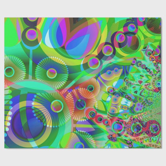 Retro Psychedelic Abstract Cadeaupapier (Vlak)