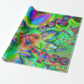 Retro Psychedelic Abstract Cadeaupapier (Uitgerold)