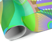 Retro Psychedelic Abstract Cadeaupapier (Rol Hoek)