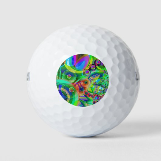 Retro Psychedelic Abstract Golfballen (Voorkant)