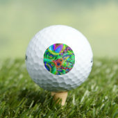 Retro Psychedelic Abstract Golfballen (Insitu Shirt)