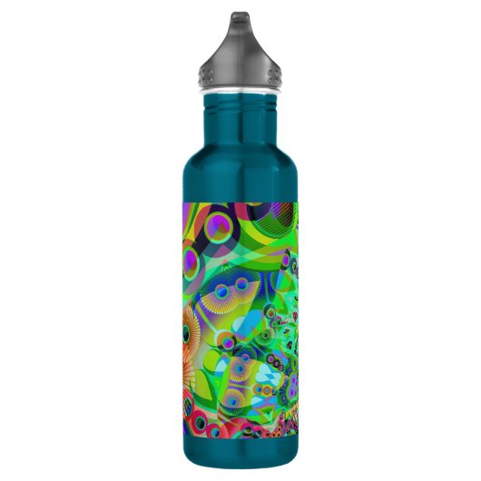 Retro Psychedelic Abstract Waterfles (Rechts)