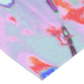 Retro Psychedelic Aqua en Oranje bloemen Medium Tafelloper (Hoek)