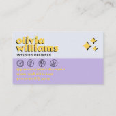 Retro Psychedelic Bold 70s Groovy Checkered Trendy Visitekaartje (Achterkant)