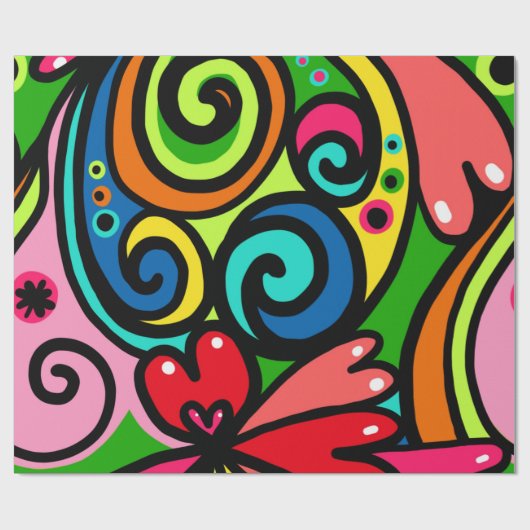 Retro Psychedelic Cadeaupapier (Vlak)