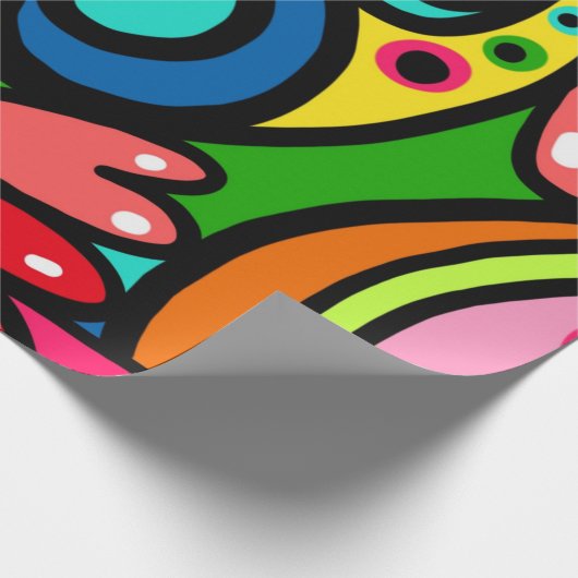 Retro Psychedelic Cadeaupapier (Hoek)