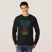 Retro Psychedelic Cat Kat Eigenaar Furry Pet Kitte T-shirt (Voorkant volledig)