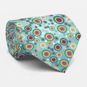 Retro Psychedelic Circles Stropdas (Opgerold)