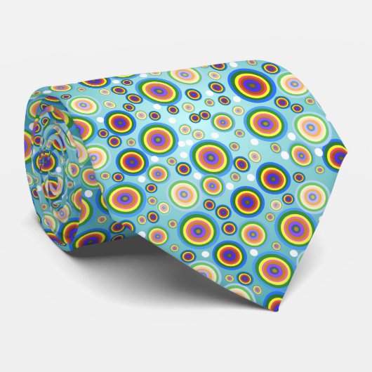 Retro Psychedelic Circles Stropdas (Opgerold)