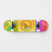 Retro Psychedelic Colorful Peace Signs Unisex  Persoonlijk Skateboard (Horizontaal)