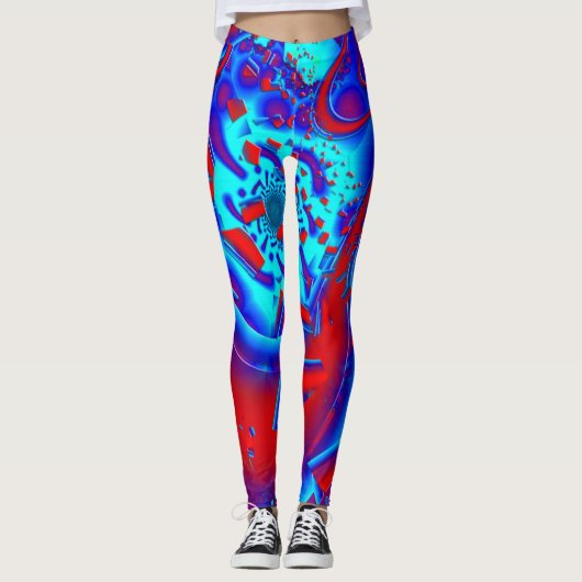 Retro Psychedelic Crazyness Leggings (Voorkant)
